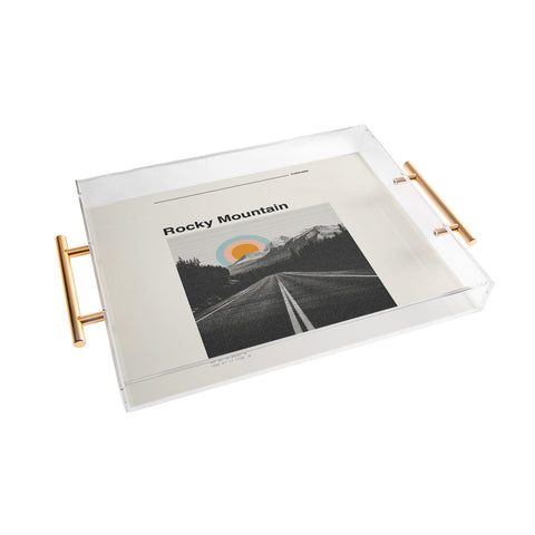 Cocoon Design Rocky Mountain Travel Poster Acrylic Tray