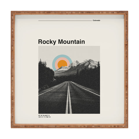 Cocoon Design Rocky Mountain Travel Poster Square Tray
