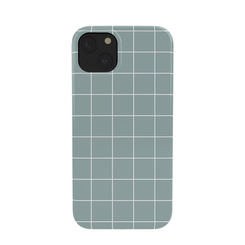 Cocoon Design Sage Green Retro Grid Pattern Phone Case