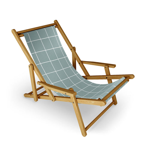 Cocoon Design Sage Green Retro Grid Pattern Sling Chair