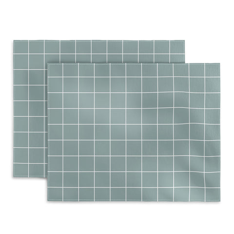 Cocoon Design Sage Green Retro Grid Pattern Placemat