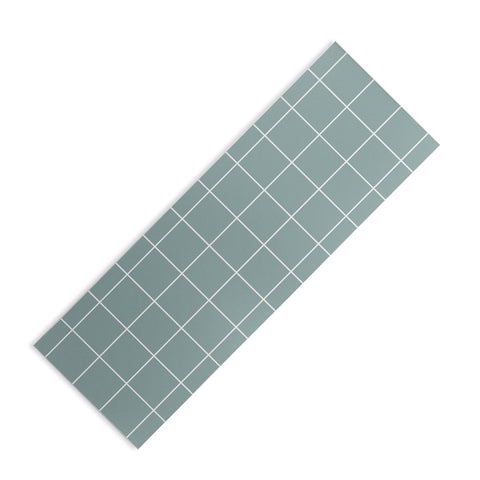 Cocoon Design Sage Green Retro Grid Pattern Yoga Mat