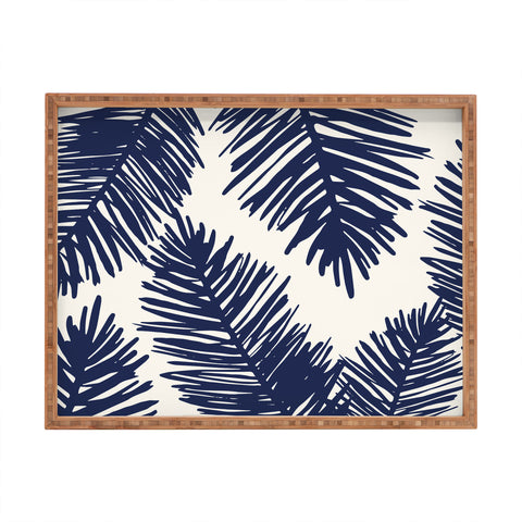 Cocoon Design Tropical blue palms Rectangular Tray