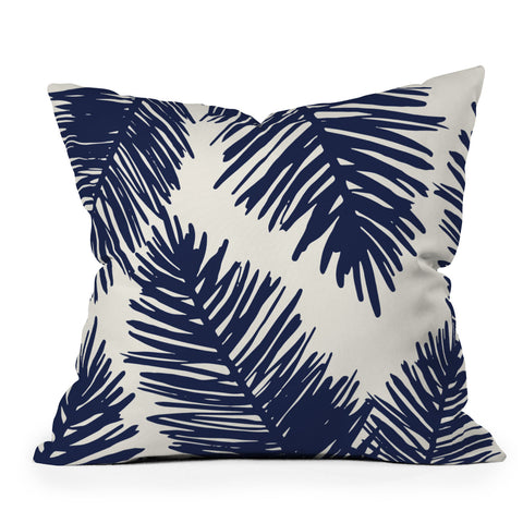 Cocoon Design Tropical blue palms Throw Pillow