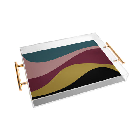 Colour Poems Abstract Color Waves Acrylic Tray