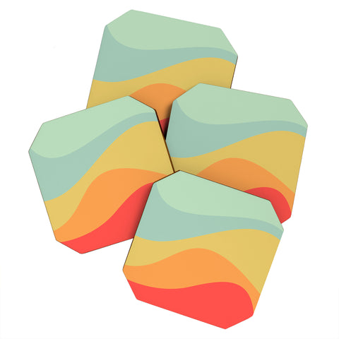 Colour Poems Abstract Color Waves VIII Coaster Set