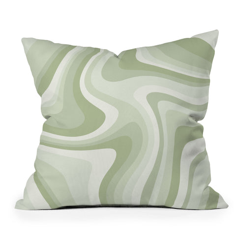 Colour Poems Abstract Wavy Stripes LXXVIII Outdoor Throw Pillow