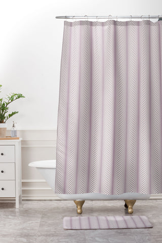 Colour Poems Ardith Pattern XXI Lilac Shower Curtain And Mat