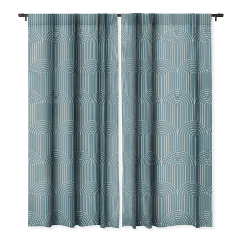 Colour Poems Art Deco Arch Pattern Blue Blackout Window Curtain