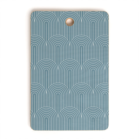 Colour Poems Art Deco Arch Pattern Blue Cutting Board Rectangle
