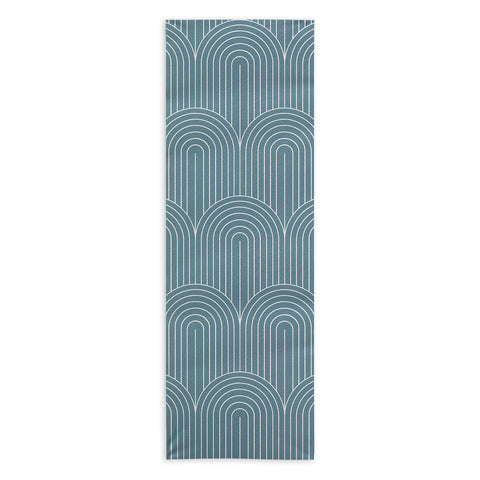 Colour Poems Art Deco Arch Pattern Blue Yoga Towel