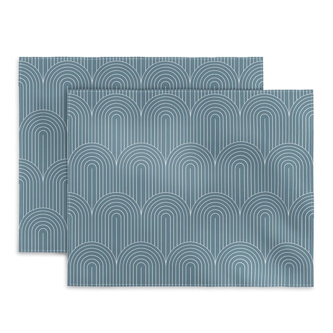 Colour Poems Art Deco Arch Pattern Blue Placemat