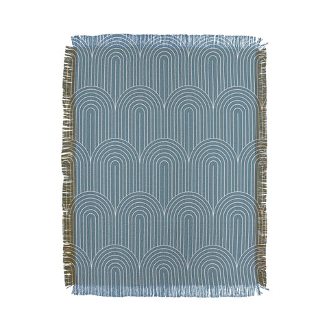 Colour Poems Art Deco Arch Pattern Blue Throw Blanket