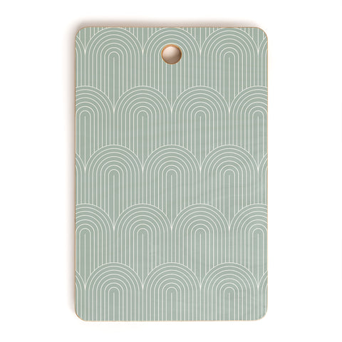 Colour Poems Art Deco Arch Pattern Green Cutting Board Rectangle