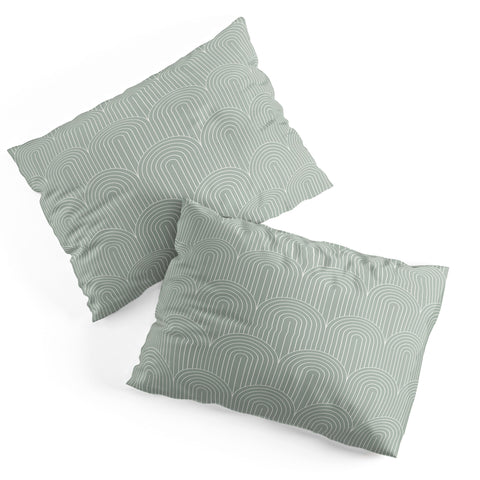 Colour Poems Art Deco Arch Pattern Green Pillow Shams
