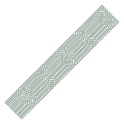 Colour Poems Art Deco Arch Pattern Green Table Runner