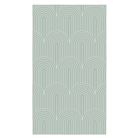 Colour Poems Art Deco Arch Pattern Green Tablecloth