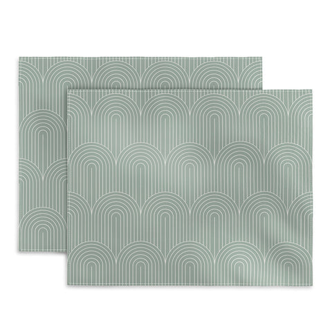 Colour Poems Art Deco Arch Pattern Green Placemat