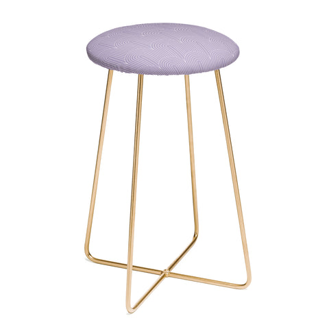 Colour Poems Art Deco Arch Pattern Lilac Counter Stool