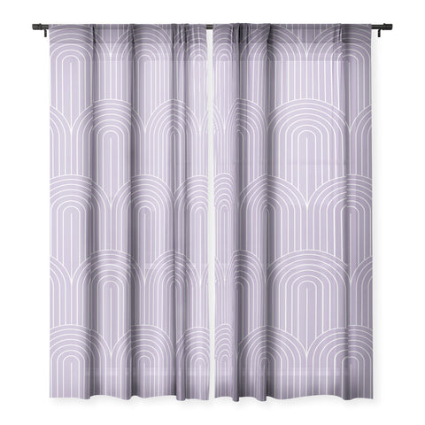 Colour Poems Art Deco Arch Pattern Lilac Sheer Non Repeat