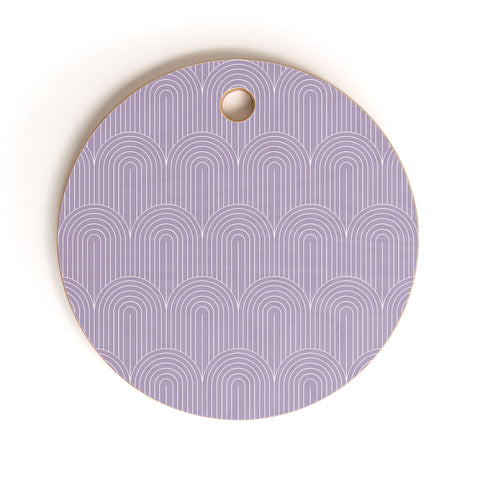 Colour Poems Art Deco Arch Pattern Lilac Cutting Board Round