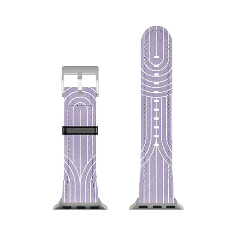 Colour Poems Art Deco Arch Pattern Lilac Apple Watch Band