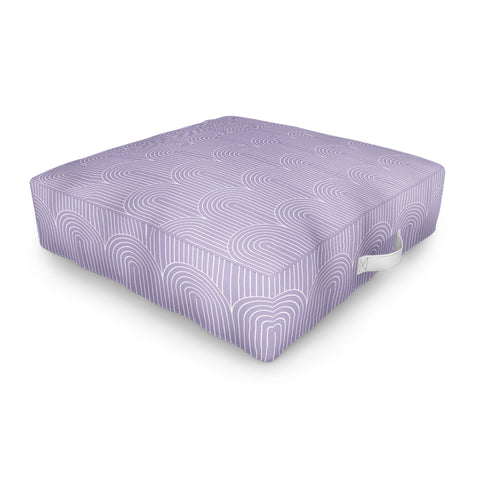 Colour Poems Art Deco Arch Pattern Lilac Outdoor Floor Cushion
