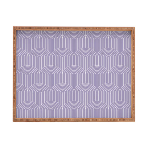 Colour Poems Art Deco Arch Pattern Lilac Rectangular Tray
