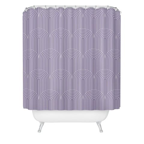 Colour Poems Art Deco Arch Pattern Lilac Shower Curtain