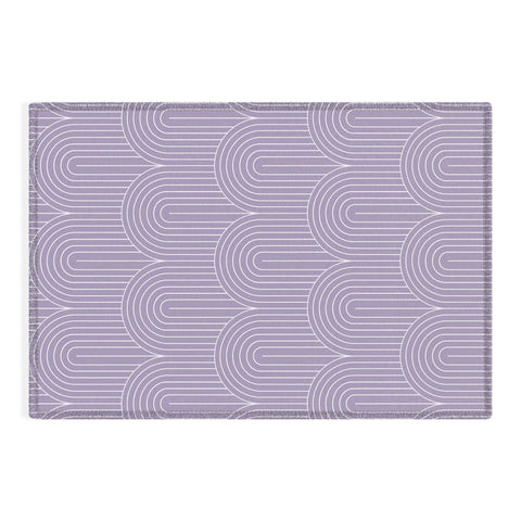 Colour Poems Art Deco Arch Pattern Lilac Outdoor Rug