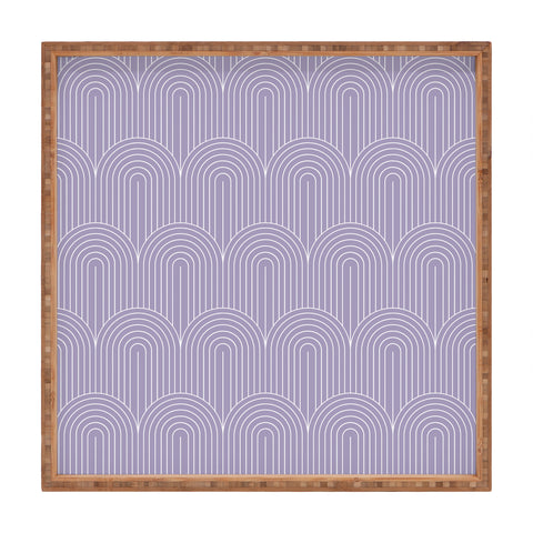 Colour Poems Art Deco Arch Pattern Lilac Square Tray
