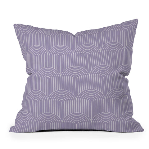 Colour Poems Art Deco Arch Pattern Lilac Throw Pillow