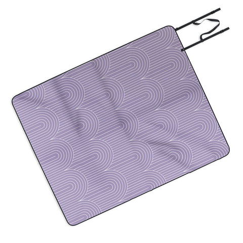 Colour Poems Art Deco Arch Pattern Lilac Picnic Blanket