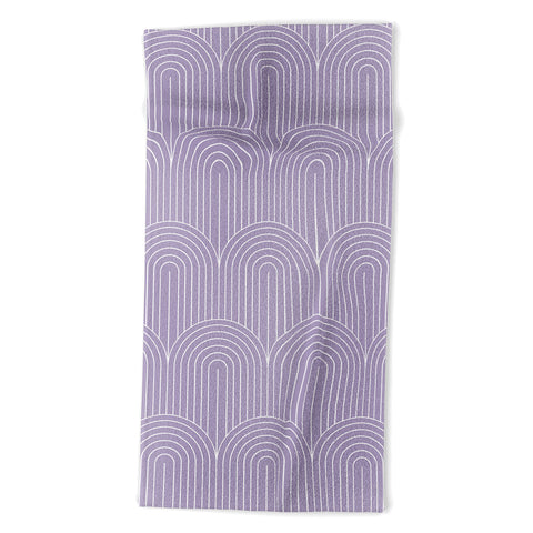 Colour Poems Art Deco Arch Pattern Lilac Beach Towel