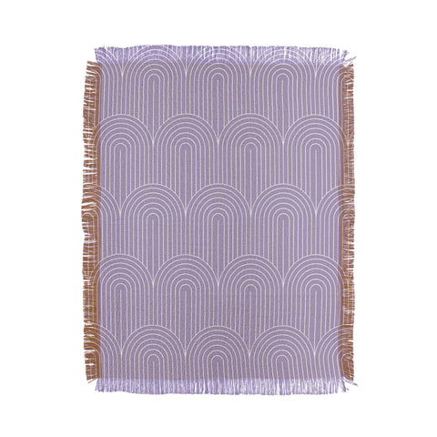 Colour Poems Art Deco Arch Pattern Lilac Throw Blanket