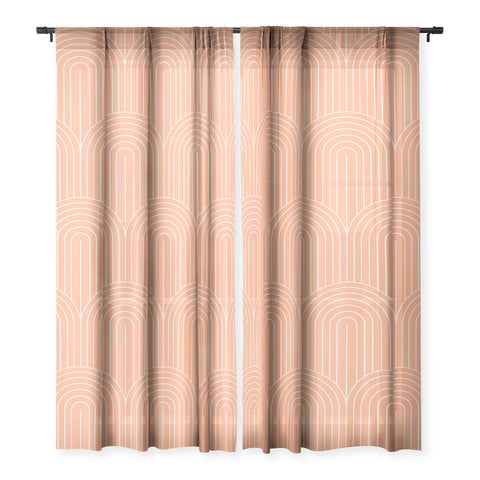 Colour Poems Art Deco Arch Pattern Peach Sheer Non Repeat