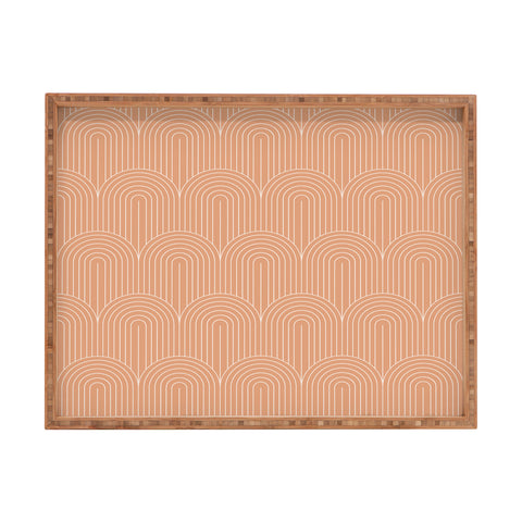 Colour Poems Art Deco Arch Pattern Peach Rectangular Tray