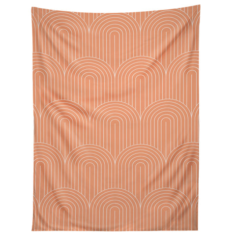Colour Poems Art Deco Arch Pattern Peach Tapestry
