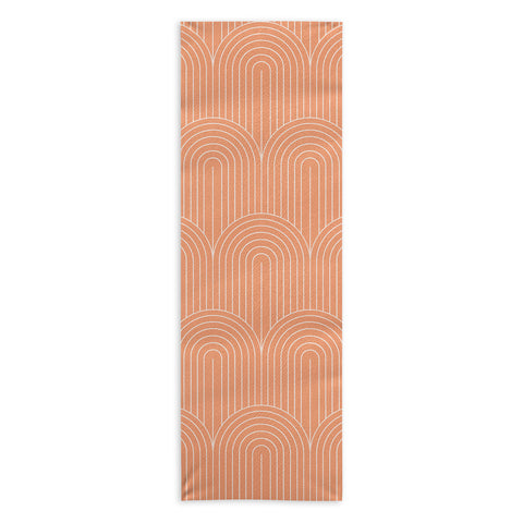 Colour Poems Art Deco Arch Pattern Peach Yoga Towel