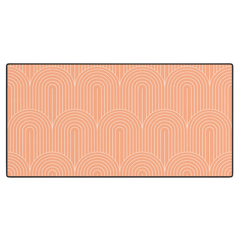 Colour Poems Art Deco Arch Pattern Peach Desk Mat