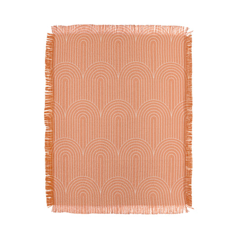 Colour Poems Art Deco Arch Pattern Peach Throw Blanket