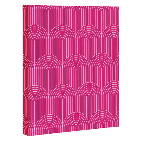 Colour Poems Art Deco Arch Pattern Pink Art Canvas