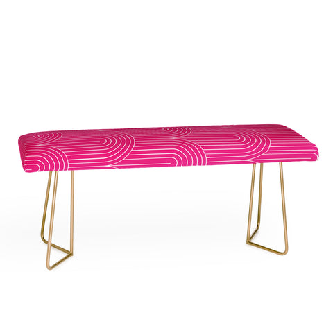 Colour Poems Art Deco Arch Pattern Pink Bench