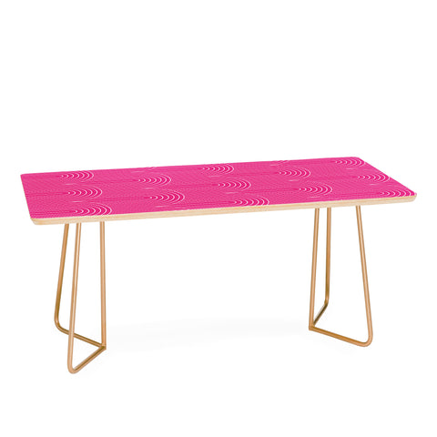 Colour Poems Art Deco Arch Pattern Pink Coffee Table