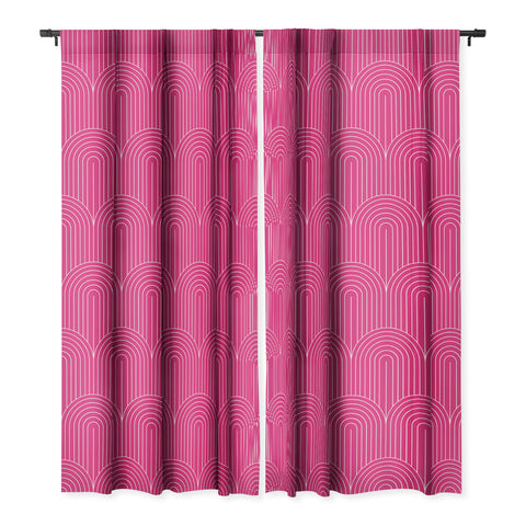 Colour Poems Art Deco Arch Pattern Pink Blackout Window Curtain