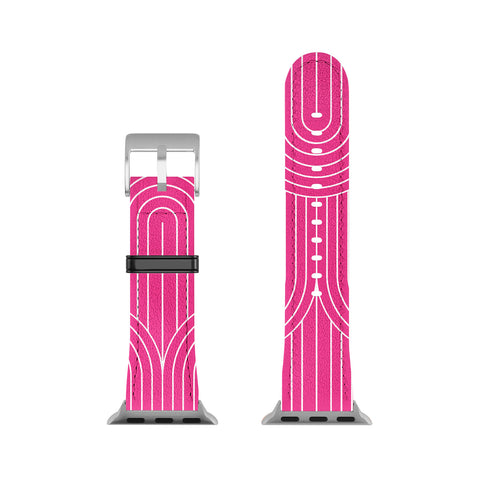 Colour Poems Art Deco Arch Pattern Pink Apple Watch Band