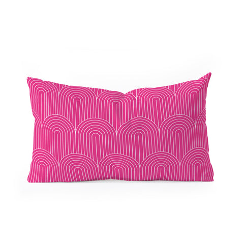 Colour Poems Art Deco Arch Pattern Pink Oblong Throw Pillow