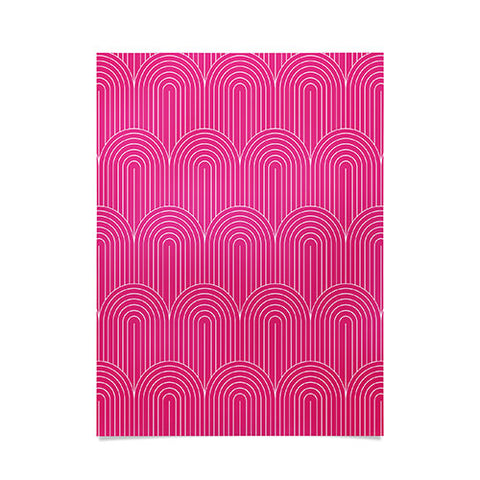 Colour Poems Art Deco Arch Pattern Pink Poster