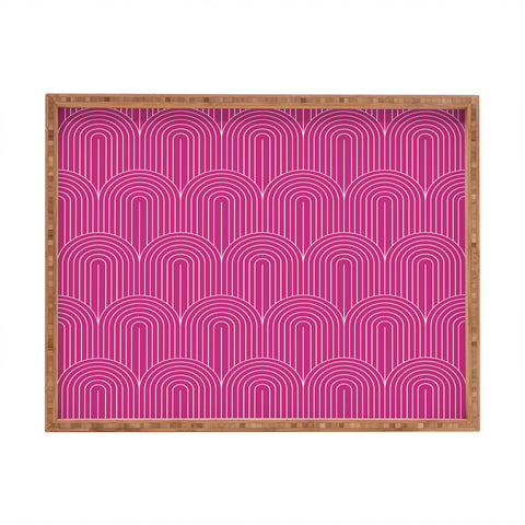 Colour Poems Art Deco Arch Pattern Pink Rectangular Tray