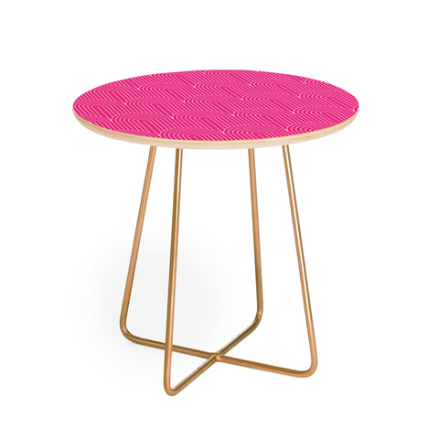 Colour Poems Art Deco Arch Pattern Pink Round Side Table